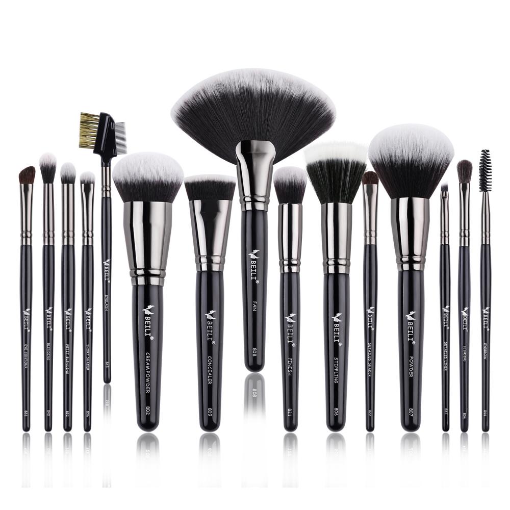 15pcs natural hair make up brush